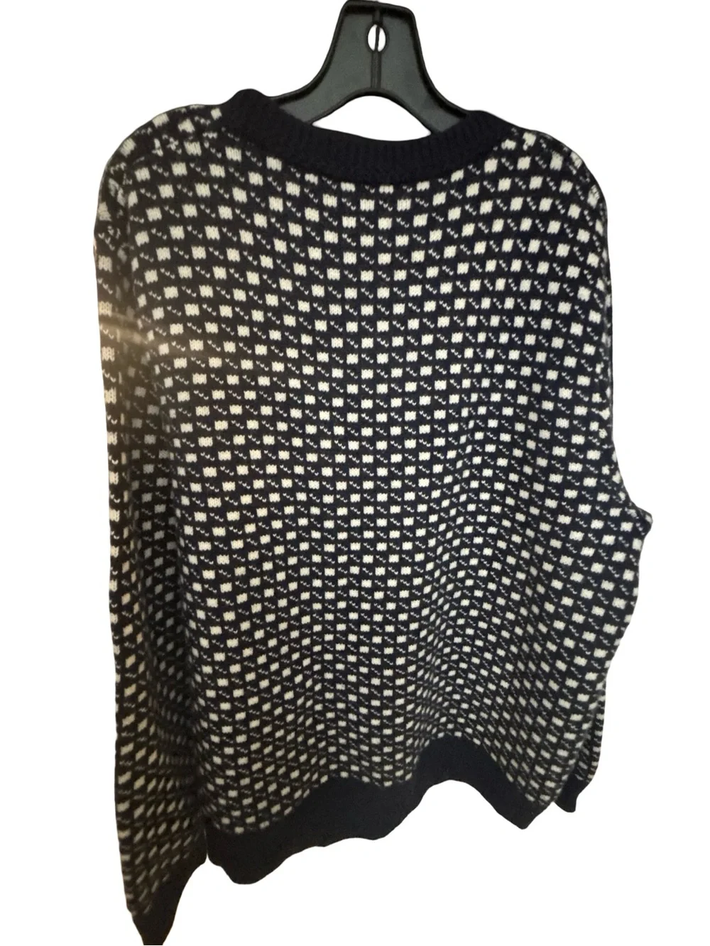 J.Crew Preppy Coastal Navy & White Gorpcore Merino Wool Crewneck Sweater XL